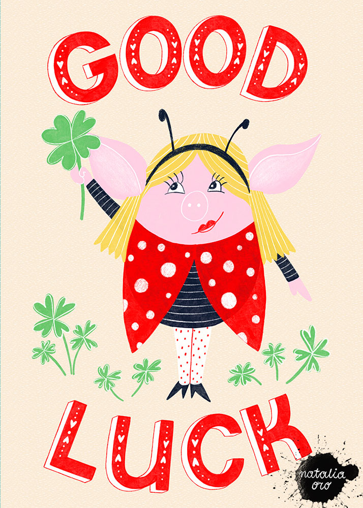 Good Luck Greeting Card by nataliaoro