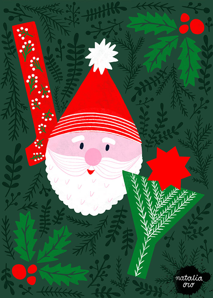 Joy - Christmas Greeting Card by nataliaoro