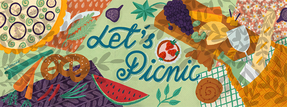 Food Illustration Let´s Picnic by nataliaoro