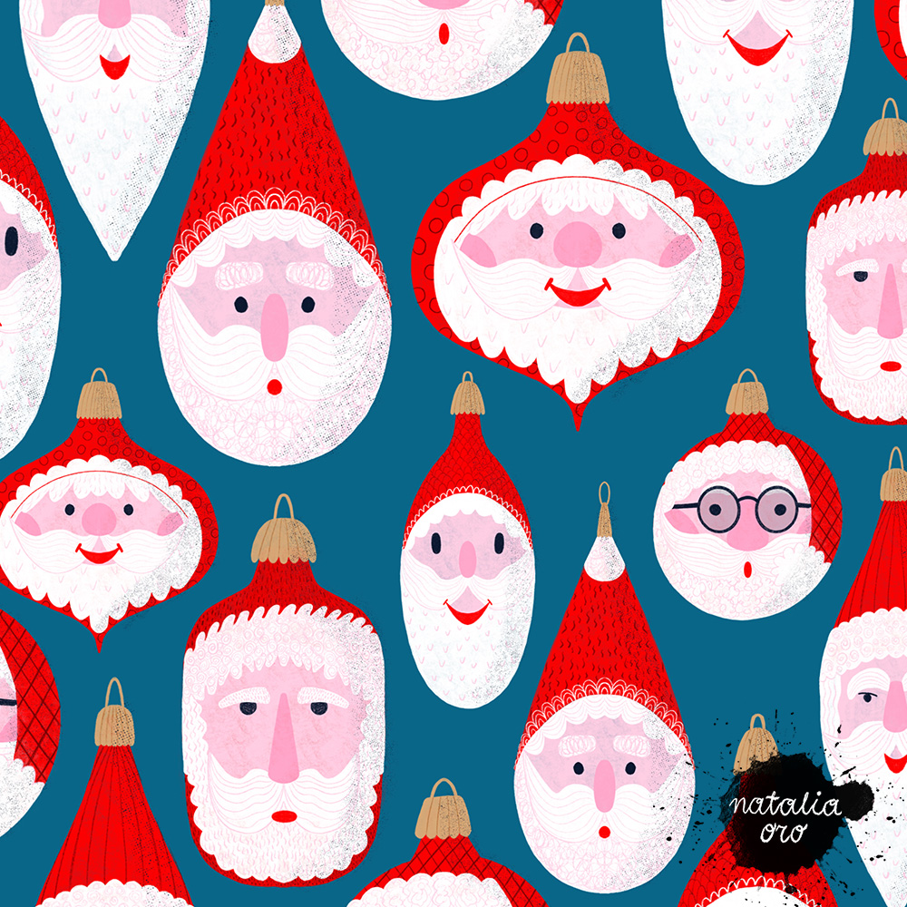 Santa Ornaments pattern by nataliaoro 2020