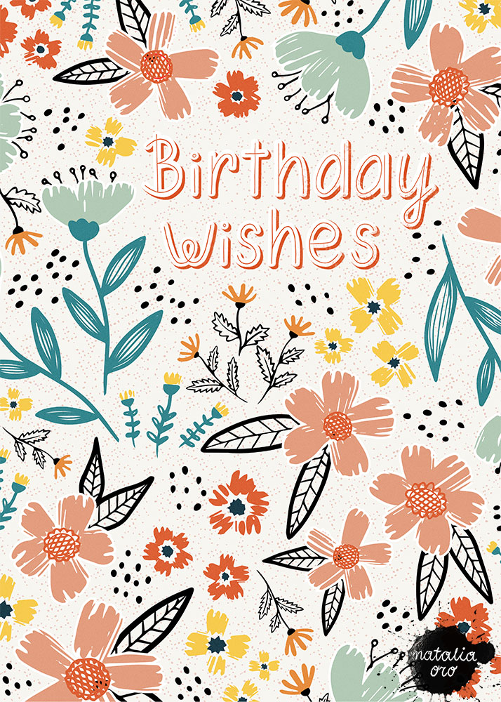 Birthday Wishes Greeting Card by nataliaoro