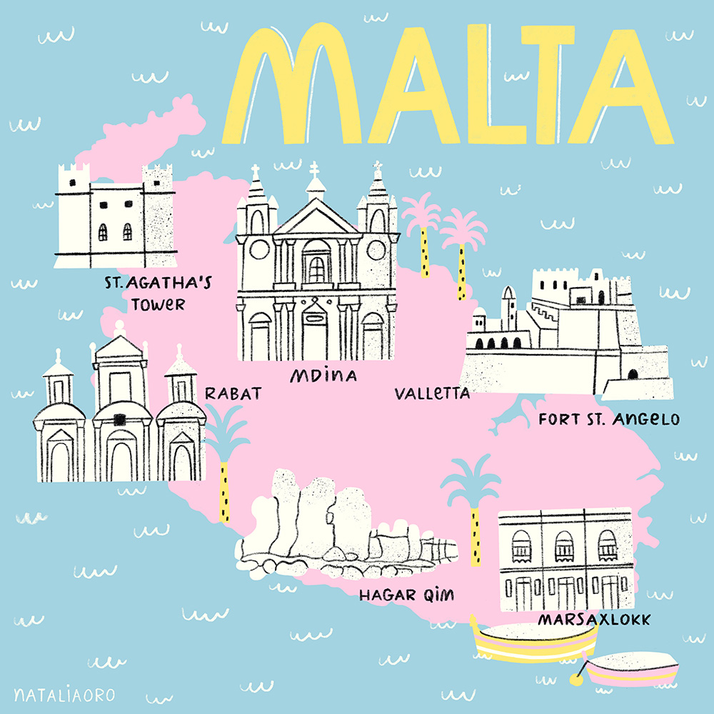 Malta-illustrated-map-by-nataliaoro