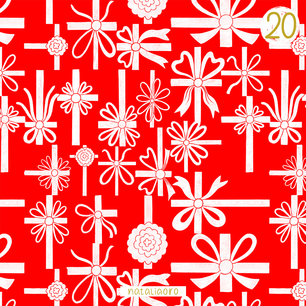 Day 20 Christmas Advent Calendar Gift Wrap pattern by nataliaoro