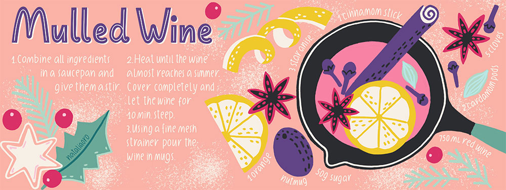 Illustrated Recipe Mulled Wine by nataliaoro