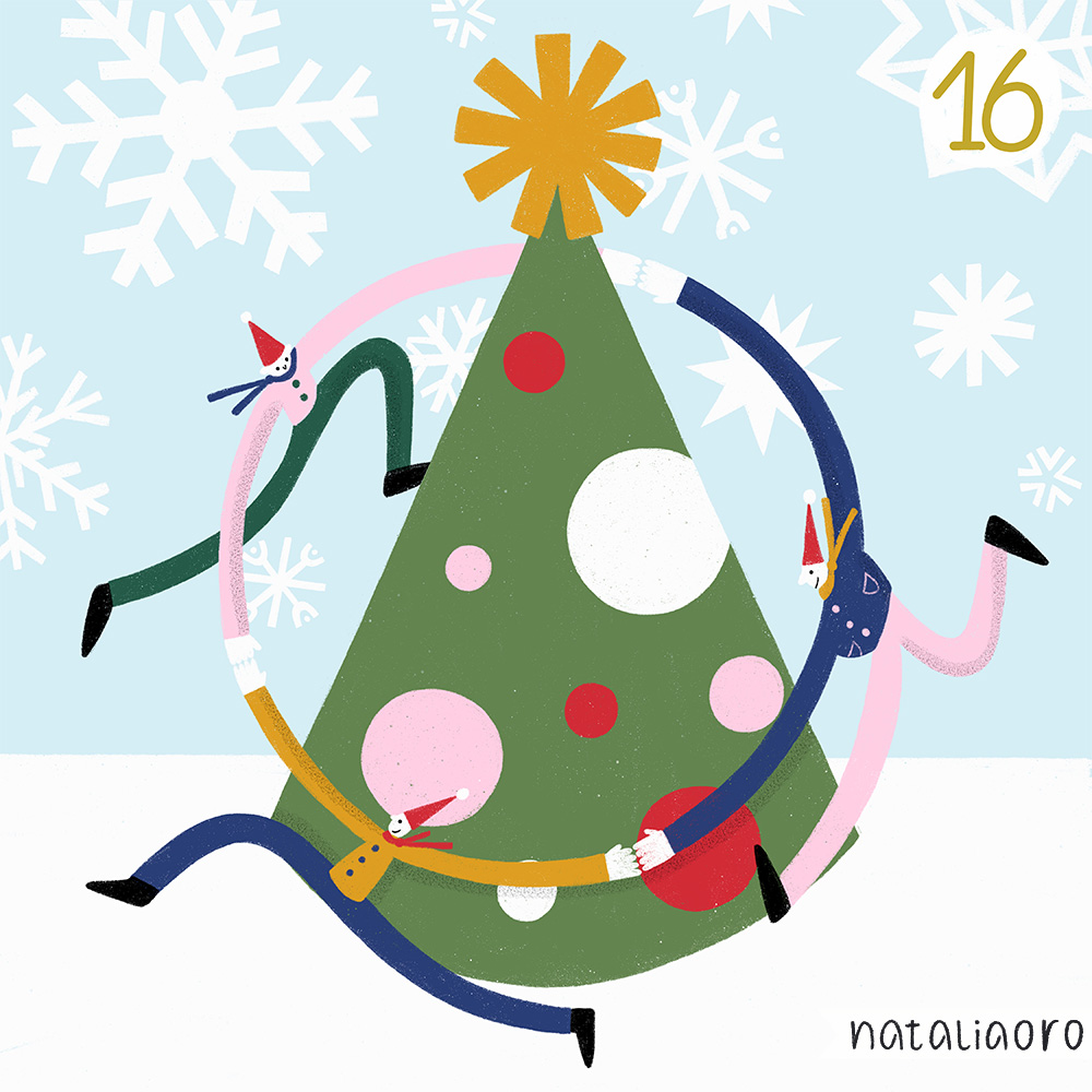 Day 16-Christmas Dancing around the Christmas tree, personal project by nataliaoro