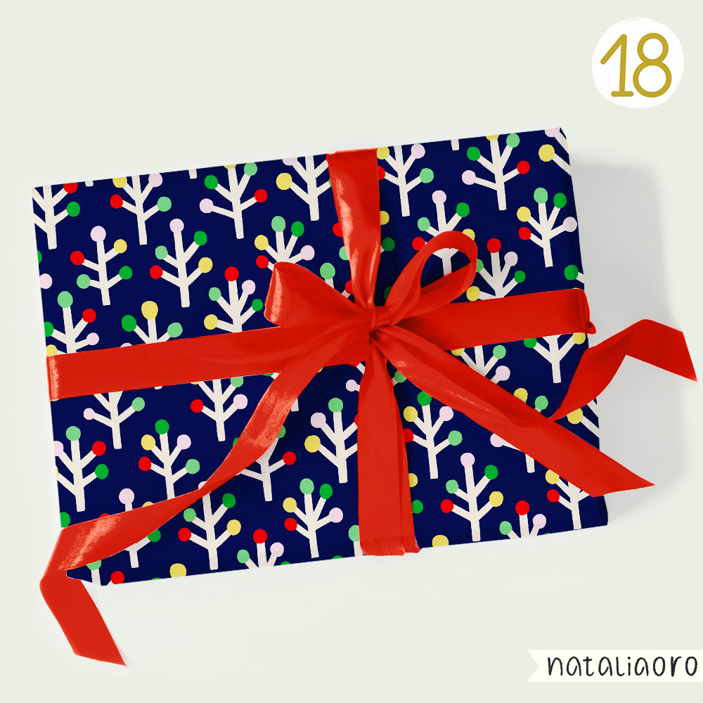 Day 18-Christmas Present Wrapping Paper Mockup, personal project by nataliaoro