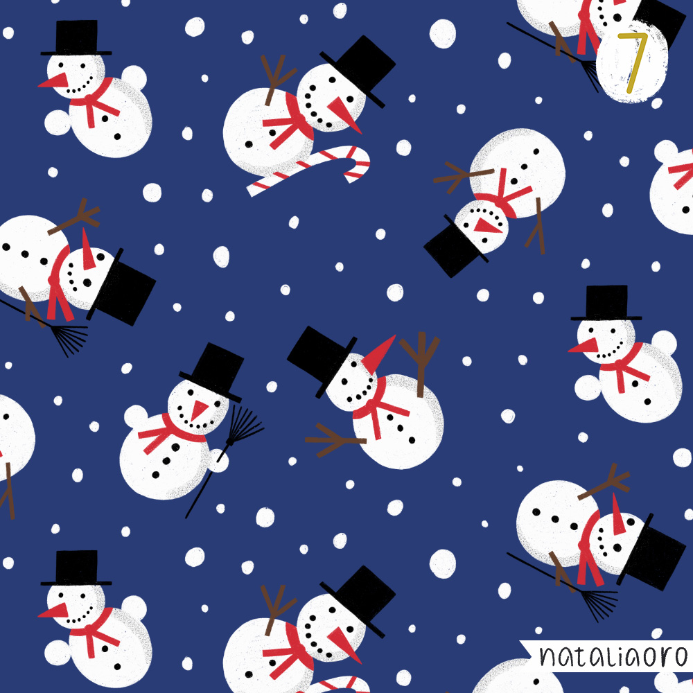 Day 7-Christmas Showman Pattern, personal project by nataliaoro