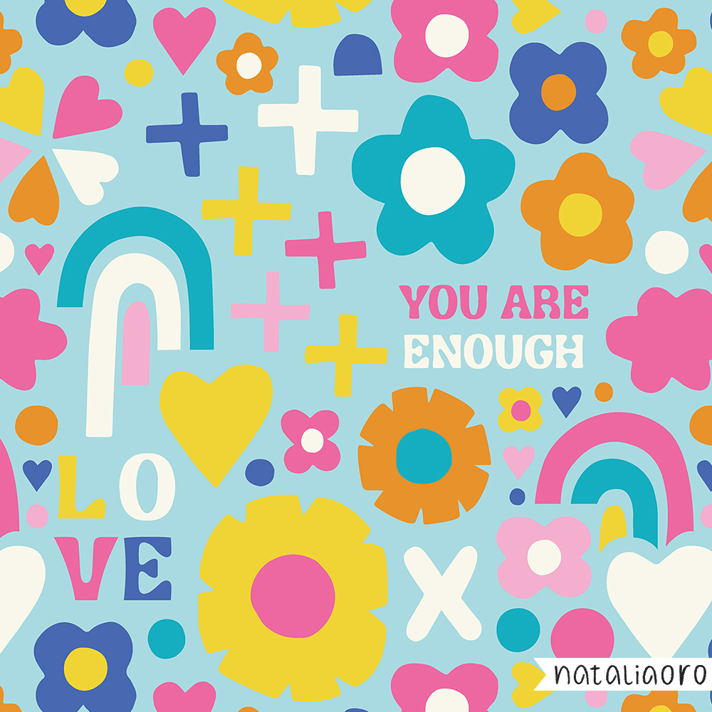 Love you are enough geo pattern by nataliaoro