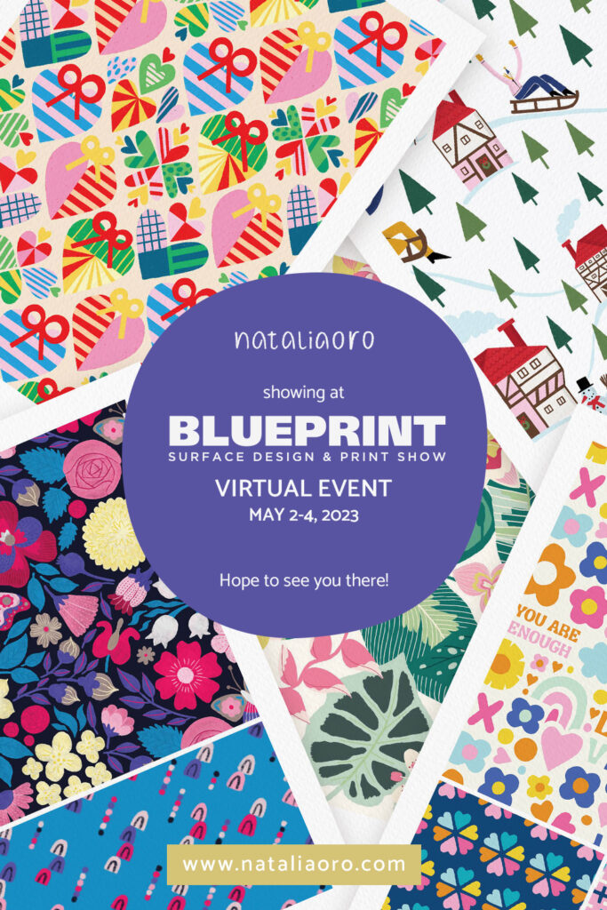 Portfolio Sale Sheets and promotion for the Blue Print spring design show by nataliaoro