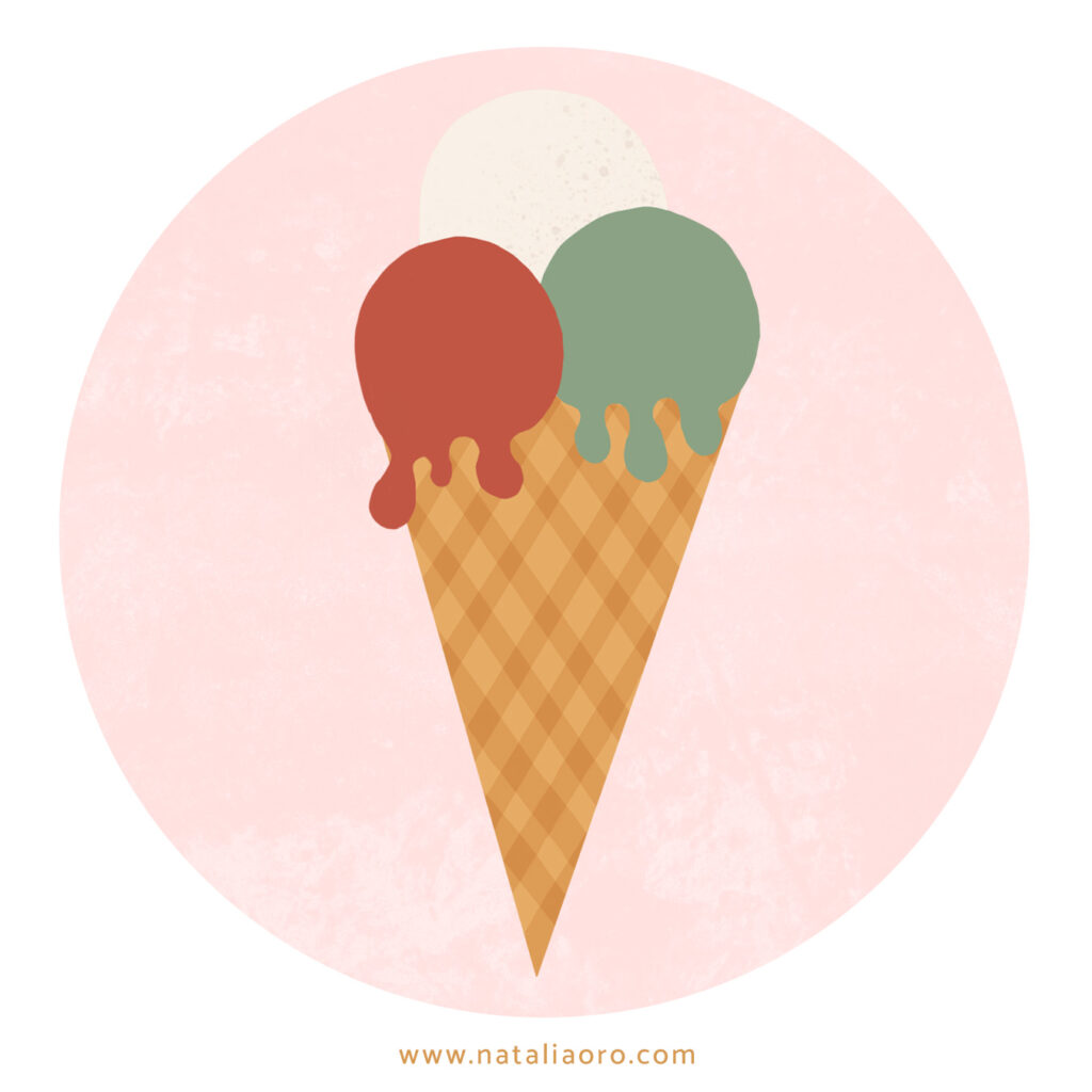 Food spot illustration of an ice cream for the illustrated map Basel for foodies by nataliaoro