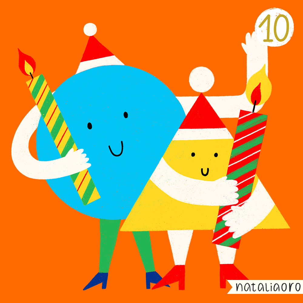 Day 10 - 2th Advent, character holding a candle, spot illustration, personal project by nataliaoro