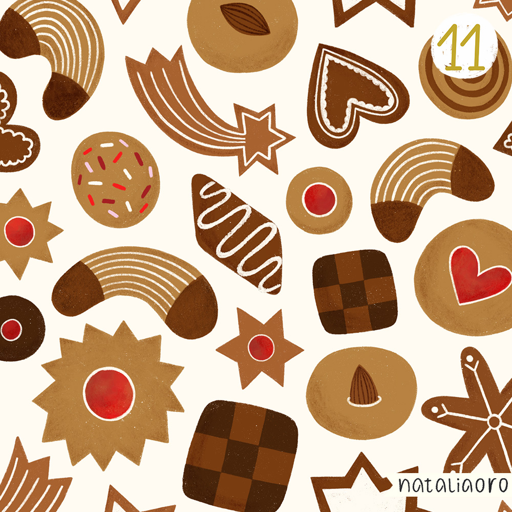 Day 11, Christmas Bakery Cookies, Pattern Design, personal project by nataliaoro