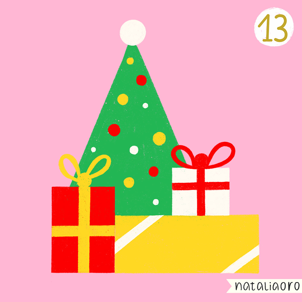 Day 13, Christmas tree and presents, personal project by nataliaoro