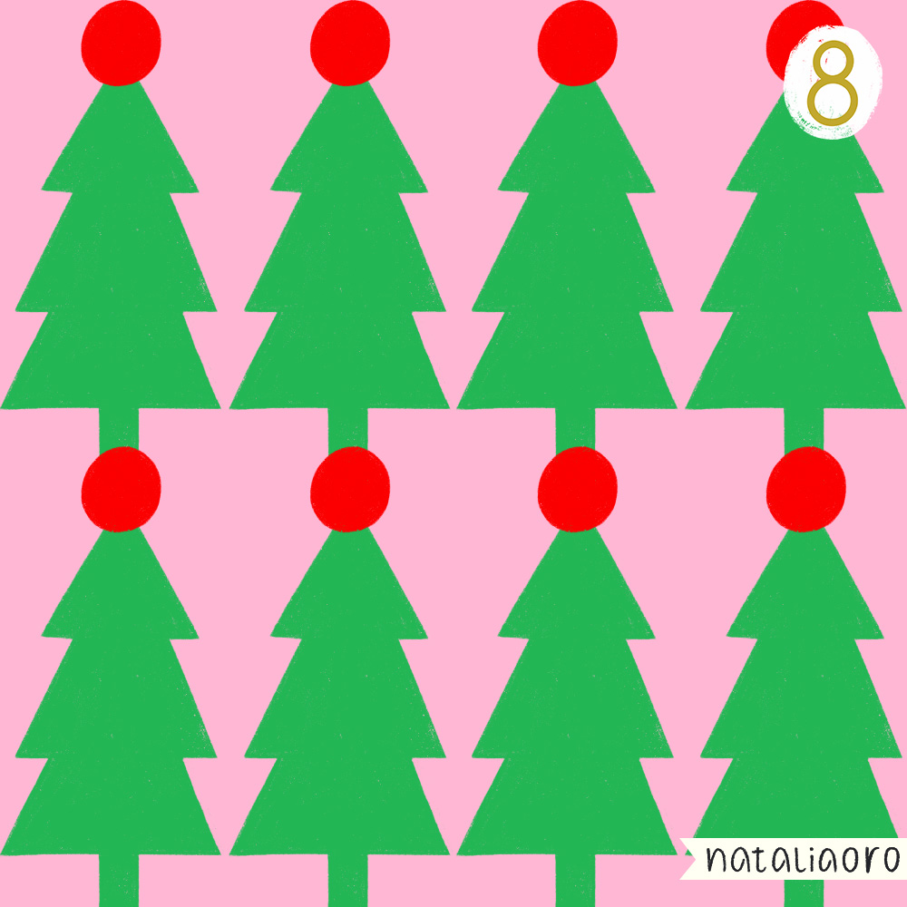 Day 8 - Christmas Trees Pattern Design, personal project by nataliaoro