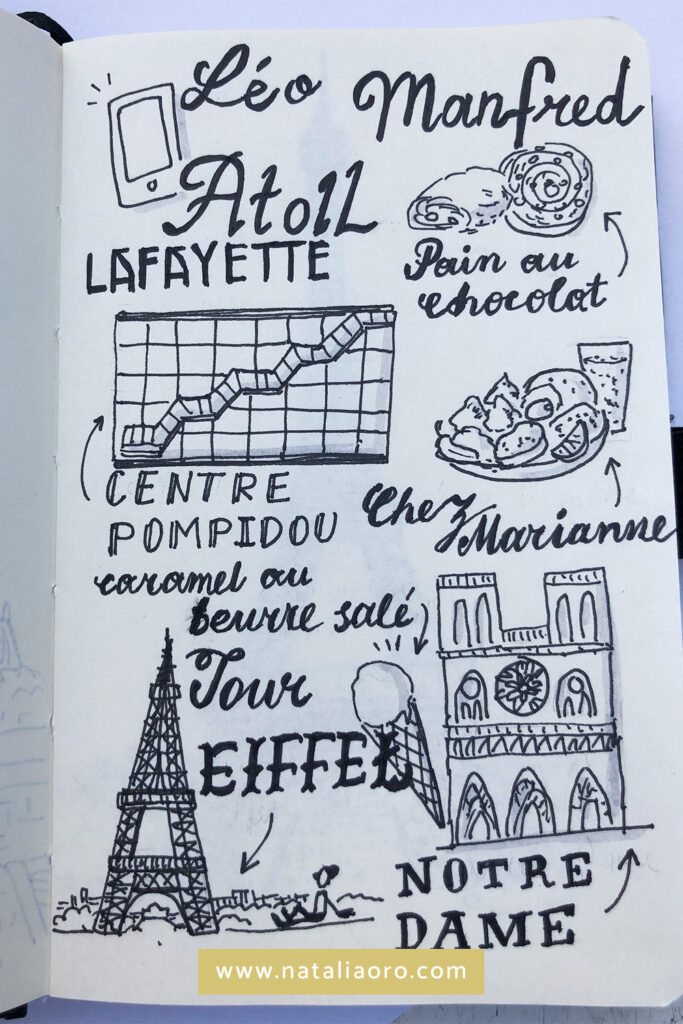 Creative practice on vacation - Lettering and sketching in Paris, nataliaoro