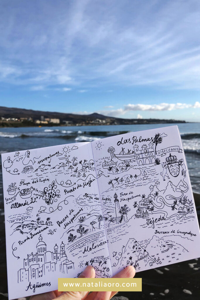 Creative practice on vacation - Gran-Canaria map sketch, nataliaoro