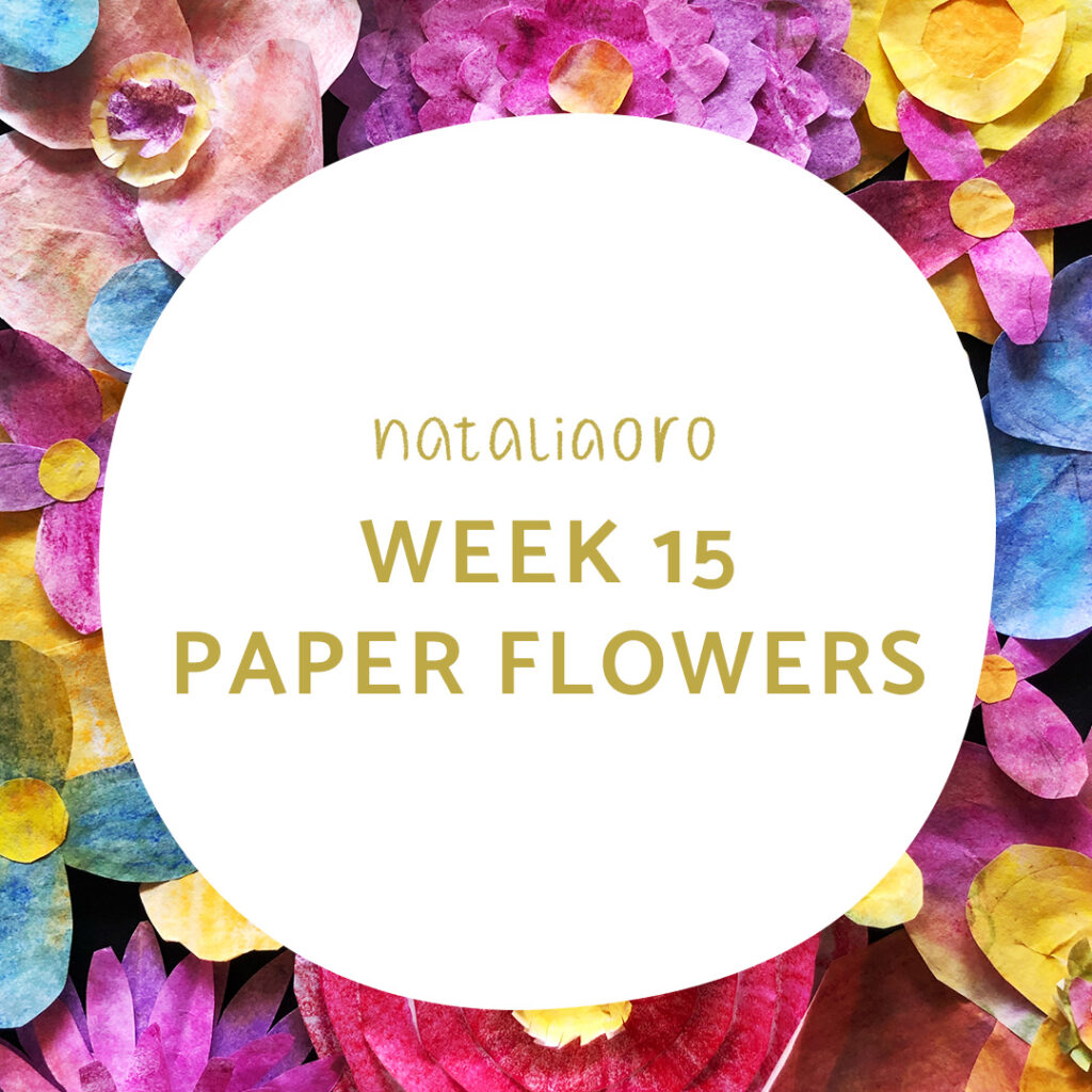 Paper flowers, title image, by nataliaoro, 2024