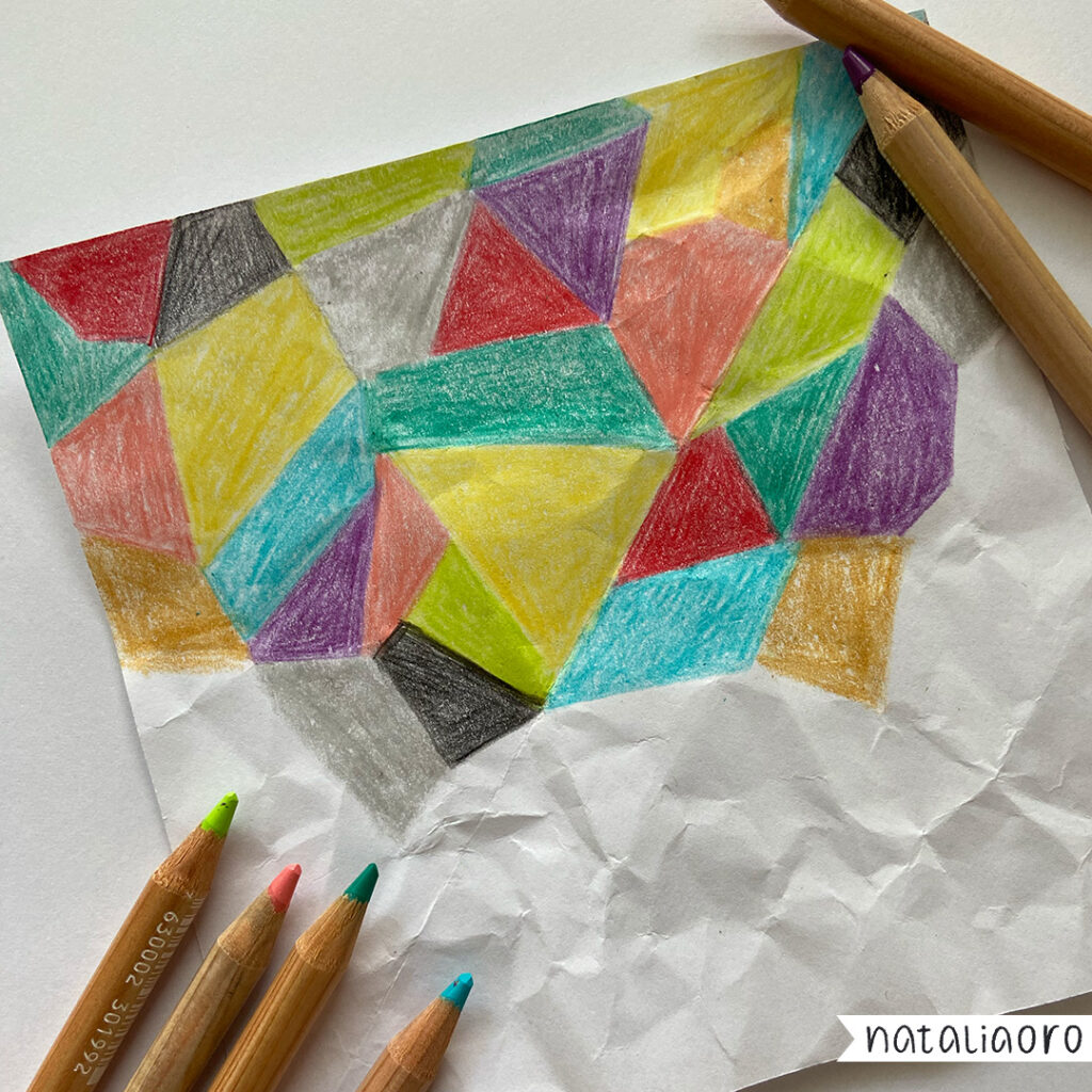 Colour combinations - crayon and abstract composition - process, nataliaoro