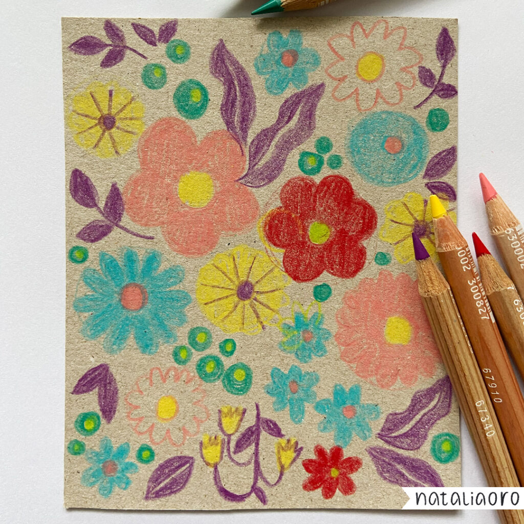 Colour combinations - floral composition on a light grey background and colour palette, nataliaoro