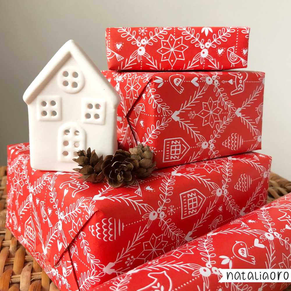 Product image of Hygge Christmas design for Gift Wrap by nataliaoro 2023