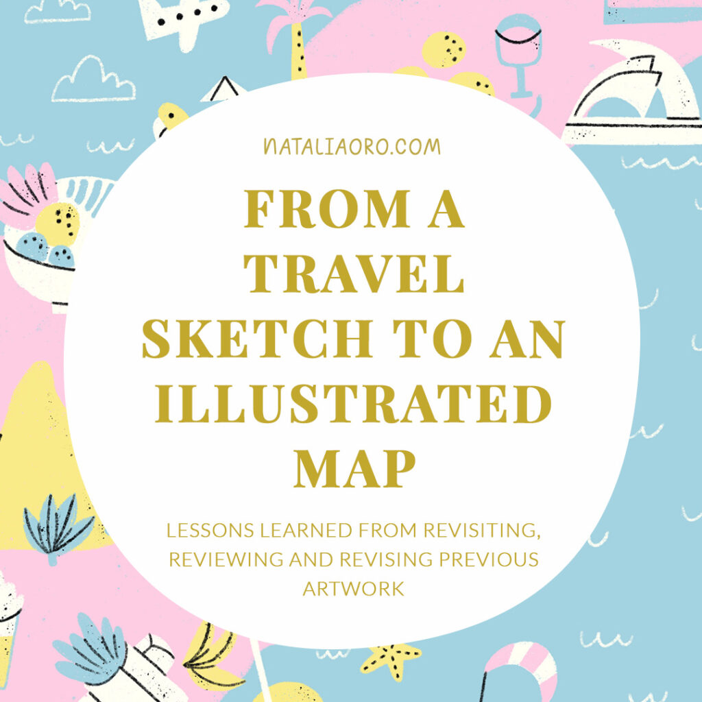 From a sketch to an illustrated map - Tenerife, titel image, nataliaoro