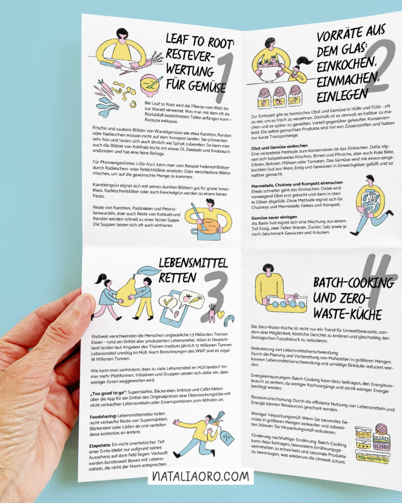 Illustration how to avoid food waste in everyday life, by nataliaoro, 2025