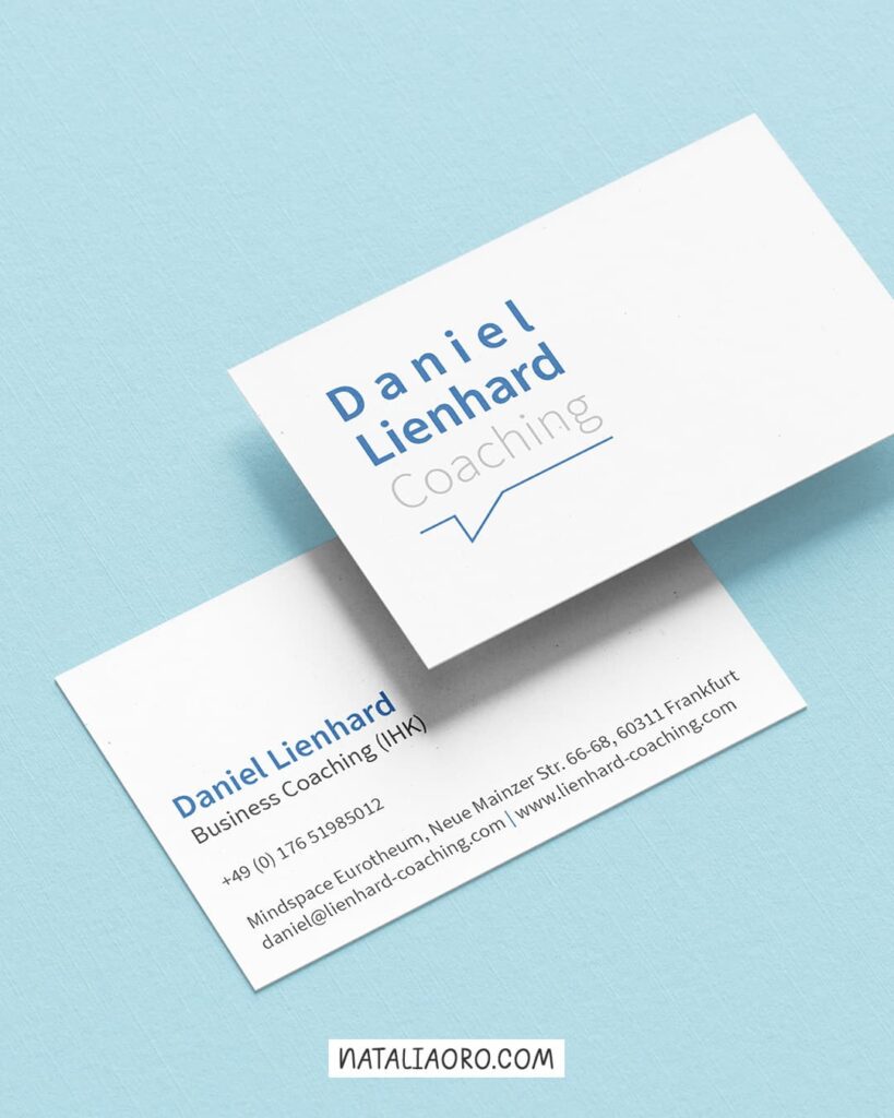 Business card for Daniel Lienhard coaching, by nataliaoro 2025