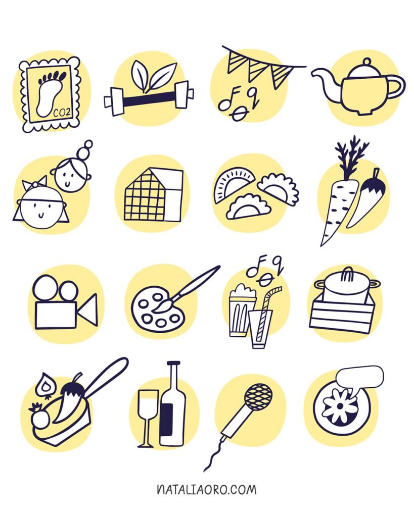 Set of illustrations for the Foodtura Festival, Frankfurt am Main, nataliaoro 2024