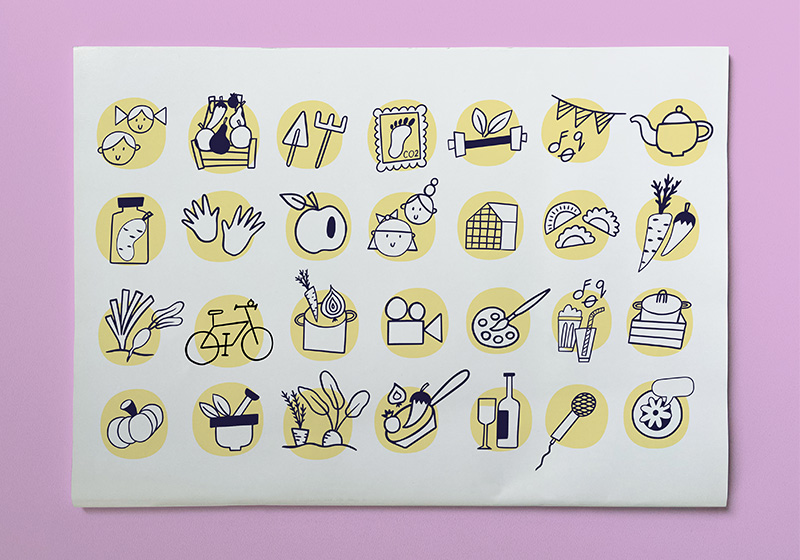 Set of illustrations for the Foodtura Festival, Frankfurt am Main, nataliaoro 2024