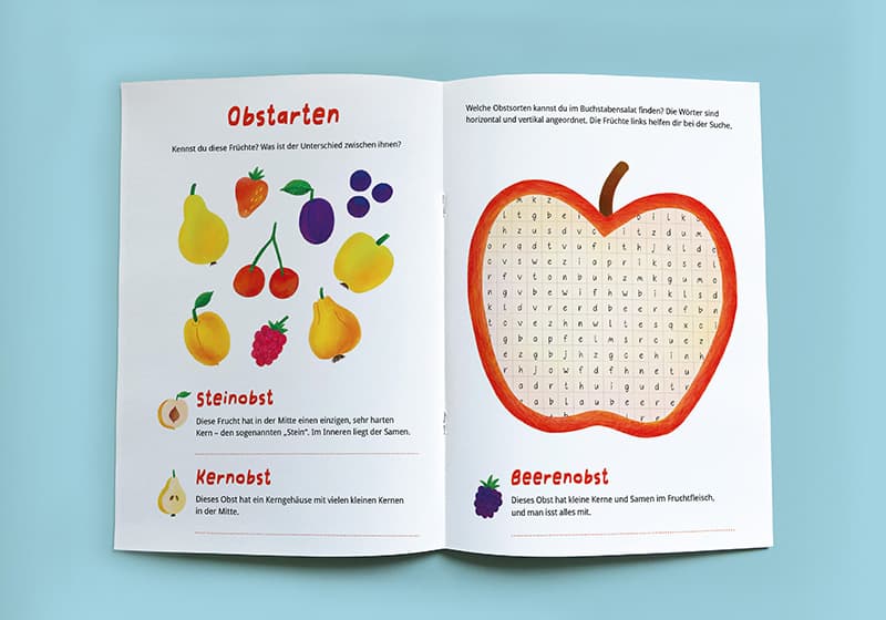 illustration fruits and find their names-activity book, nataliaoro